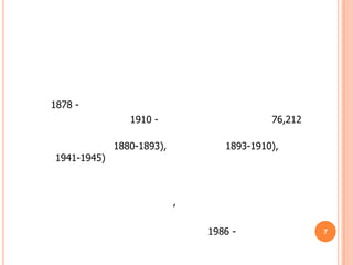 1878 -
                1910 -                     76,212

             1880-1893),          1893-1910),
1941-1945)



                           ,

                               1986 -               7
 