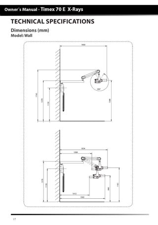 17
TECHNICAL SPECIFICATIONS
Dimensions (mm)
Model: Wall
 