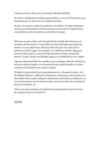 Manual mantenimiento de monitores