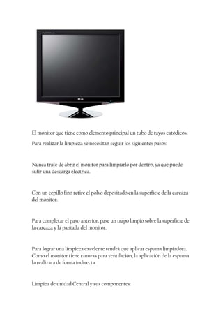 Manual mantenimiento de monitores