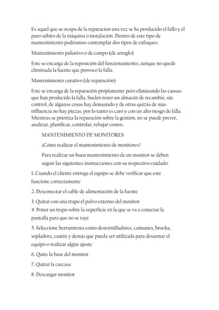 Manual mantenimiento de monitores