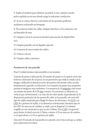 Manual mantenimiento de monitores