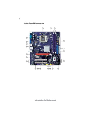 4
IntroducingtheMotherboard
Motherboard Components
 