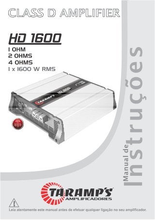 Manual Módulo Amplificador Taramps HD 1600 1600w Rms