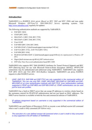 TekRADIUS Manual | PDF