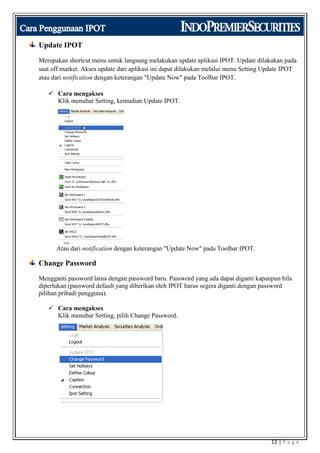Tutorial Ipot Manual | PDF