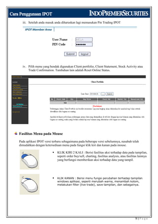 Tutorial Ipot Manual | PDF