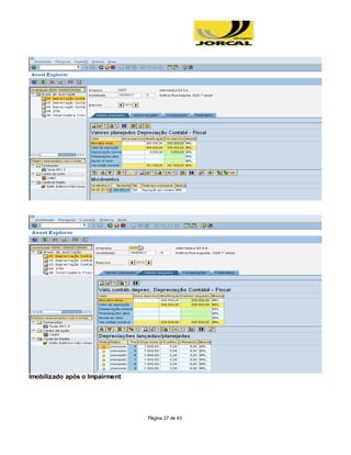 Página 27 de 43
Imobilizado após o Impairment
 