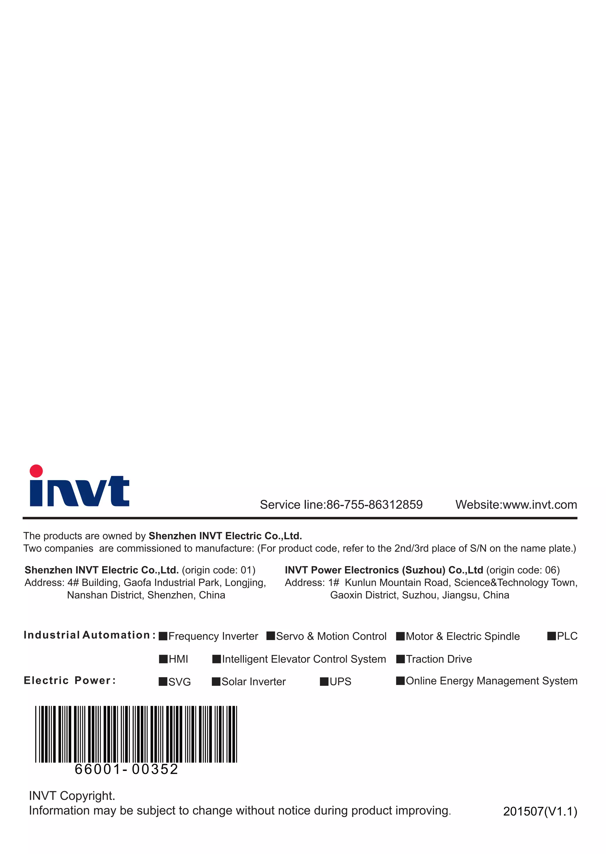 201507(V1.1)
66001- 00352
 