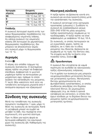 el
43
■ ζ
ζ .
ζ ζ
ζ ζ
ζ ζ !
■ ζ
ζ !
■ ζ :
ζ
ζ !
■ ,
■ ζ ζ
(ζ ).
ζ ζ
ζ ζ .
ζ
2004/108/EC.
ζ
.
ζ ζ
(EN 60335-2-24).
π π
* π
ζ
ζ . Ό
ζ
ζ
ζ ζ .
ζ ζ
' ζ ζ
ζ .
ζ ζ ζ
ζ ζ
ζ , ζ ζ
ζ
ζ .
* π π
ζ ζ
ζ ! ζ
ζ ζ
ζ ζ ζ ζ
ζ .
ζ
2002/96/ K ζ ζ
(waste electrical and
electronic equipment – WEEE).
ζ
ζ ζ
ζ ζ
ζ Έ .
 