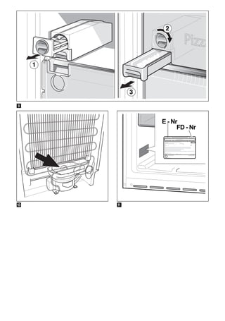 tr
74
Arıza Muhtemel sebebi Giderilmesi
İkaz sesi duyulur.
Alarm tu u yanıp
söner. Resim 2/4
Arıza – Dondurucu
bölmesi çok sıcak!
İkaz sesini kapatmak için alarm
tu una 4 basınız. Alarm tu unun
yanıp sönmesi sona erer.
Dondurulmuş besinler için
tehlike söz konusu!
Bilgi
Buzu çözülmü olan veya
çözülmeye ba lamı olan besinleri,
eğer et ve balık bir günden fazla,
diğer dondurulmu besinler ise üç
günden fazla +3 °C’den daha sıcak
olmadıysa, yeniden dondurmak
mümkündür.
Eğer besinlerin tadı, kokusu ve
görünü ü deği memi se, besinler
pi irildikten veya kızartıldıktan sonra
yeniden dondurulabilir.
Azami depolama süresini bu
durumda tamamen kullanmayınız.
Cihazın kapısı veya
kapağı açık.
Cihaz kapısını veya kapağını
kapatınız.
Hava giri ve çıkı
deliklerinin önü
kapanmı .
Cihazın hava giri ve çıkı ını
sağlayınız.
Bir seferde çok fazla
besin dondurulmak
için cihaza yerle tirildi.
Azami dondurma kapasitesi
a ılmamalıdır.
Arıza giderildikten bir süre sonra,
alarm tu unun ı ığı söner.
 