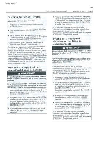 SSBU7879-03
106
Sección De Mantenimiento Sistema de frenos - probar
 
