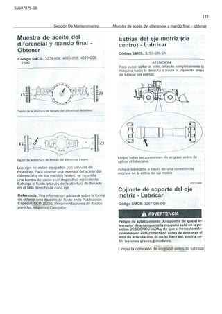 SSBU7879-03
122
Sección De Mantenimiento Muestra de aceite del diferencial y mando final – obtener
 