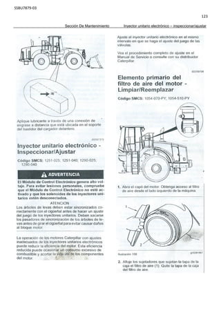 SSBU7879-03
123
Sección De Mantenimiento Inyector unitario electrónico – inspeccionar/ajustar
 