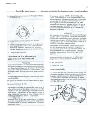 SSBU7879-03
124
Sección De Mantenimiento elementos primario del filtro de aire del motor – limpiar/reemplazar
 