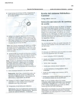 SSBU7879-03
146
Sección De Mantenimiento aceite del sistema hidráulico - cambiar
 