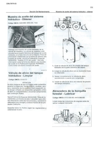 SSBU7879-03
151
Sección De Mantenimiento Muestra de aceite del sistema hidráulico - obtener
 
