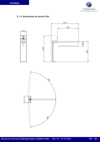 Instalação
Manual de Instruções Catracas Inner e Coletor Urna - Rev 10 - 19/12/2016 PG - 26 -
2.1.4 Dimensional da catraca Flex
 