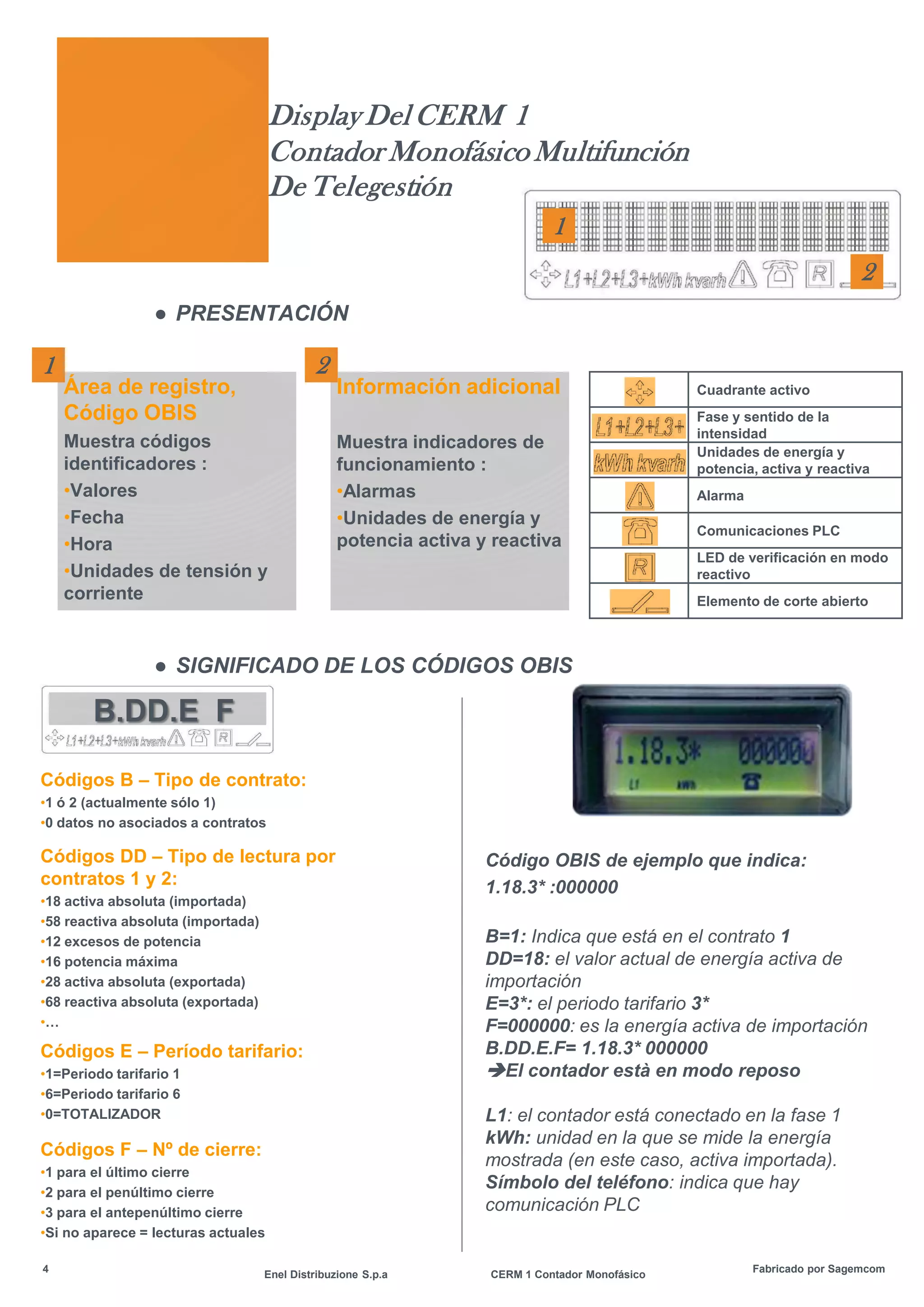 Manual CERM 1 - Contador monofásico de telegestión | PDF
