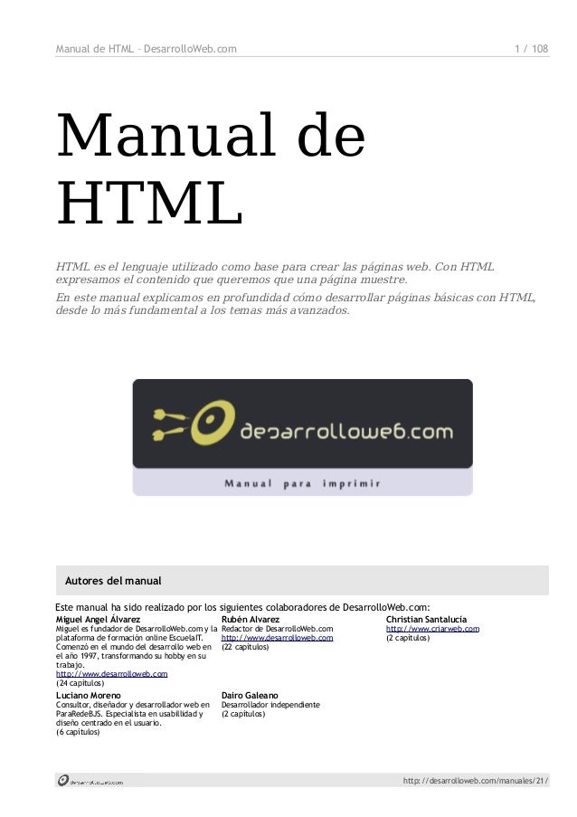 Manual HTML.