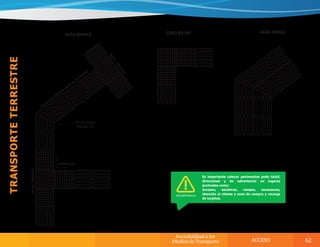 Es importante colocar pavimentos podo táctil,
direccional y de advertencia en lugares
puntuales como:
Accesos, escaleras, rampas, ascensores,
atención al cliente y zona de compra y recarga
de tarjetas.
 