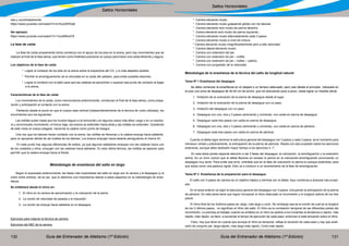 Guía del Entrenador de Atletismo (1ª Edición) Guía del Entrenador de Atletismo (1ª Edición)130 131
Saltos Horizontales
Saltos Horizontales
nea y coordinadamente.
https://www.youtube.com/watch?v=a18JyQhR3qE
Ver ejemplo:
https://www.youtube.com/watch?v=1Uur858vdY8
La fase de caída
La fase de caída propiamente dicha comienza con el apoyo de los pies en la arena, pero hay movimientos que se
realizan al final de la fase aérea, que tienen como finalidad posicionar al cuerpo para hacer una caída eficiente y segura.
Los objetivos de la fase de caída
	 * Lograr el contacto de los pies en la arena sobre la trayectoria del CG y lo más alejados posible;
	 * Permitir el amortiguamiento de la velocidad en la caída del saltador, para evitar posibles lesiones;
* Lograr el contacto con el talón para que las caderas se aproximen o superen ese punto de contacto al llegar
a la arena.
Características de la fase de caída
Los movimientos de la caída, como mencionamos anteriormente, comienzan al final de la fase aérea, como prepa-
ración y anticipación al contacto con la arena.
Partiendo desde el punto en que el cuerpo esta vertical (independientemente de la técnica de vuelo utilizada), los
movimientos son los siguientes:
Las rodillas suben hasta que los muslos lleguen a la horizontal y en algunos casos más altos; luego y en un explosi-
vo y sincronizado movimiento, el tronco baja, los brazos se extienden hacia atrás y las rodillas se extienden. Quedando
de este modo el cuerpo plegado, haciendo la cadera como punto de bisagra.
Una vez que los talones hacen contacto con la arena, las rodillas se flexionan y la cadera empuja hacia adelante,
para no apoyarse detrás de las huellas de los talones. Los brazos empujan hacia delante persiguiendo el mismo fin.
En este punto hay algunas diferencias de estilos, ya que algunos saltadores empujan con las caderas hacia uno
de los costados y otros, empujan con las caderas hacia adelante. En esta última técnica, las rodillas se separan para
permitir que la cadera empuje hacia el frente.
Metodología de enseñanza del salto en largo
Según lo expresado anteriormente, las fases más importantes del salto en largo son la carrera y el despegue (y la
unión entre ambos), tal es así, que le daremos una importancia radical a estos aspectos en la metodología de ense-
ñanza.
Se enfatizará desde el inicio en:
1. El ritmo en la carrera de aproximación y la colocación de la pelvis;
2. La noción de velocidad de pasada y la impulsión;
3. La noción de empuje hacia adelante en el despegue
Ejercicios para mejorar la técnica de carrera:
Ejercicios del ABC de la carrera:
* Carrera elevando muslo.
* Carrera elevando muslo golpeando glúteo con los talones.
* Carrera elevando solo muslo de pierna derecha.
* Carera elevando solo muslo de pierna izquierda...
* Carrera elevando muslo alternadamente cada 3 pasos.
* Carrera elevando muslo a nivel de cintura.
* Carrera elevando muslo insignificantemente pero a alta velocidad.
* Carrera lateral elevando muslo.
* Carrera con extensión del pie.
* Carrera con extensión de pie – rodilla.
* Carrera con extensión de pie – rodilla – cadera.
* Carrera con progresión de la velocidad.
Metodología de la enseñanza de la técnica del salto de longitud natural
Tarea Nº 1 Enseñanza del despegue
Se debe comenzar la enseñanza en el césped o un terreno adecuado, pero casi desde el principio, márquele en
el piso una zona de despegue de 40-50 cm de ancho, que irá reduciendo poco a poco, hasta lograr su medida oficial.
1. Imitación de la colocación de la pierna de despegue desde el lugar.
2. Imitación de la colocación de la pierna de despegue con un paso.
3. Imitación del despegue con un paso.
4. Despegue con uno, dos y 3 pasos caminando y corriendo, con caída en pierna de despegue.
5. Despegue cada tres pasos con caída en pierna de despegue.
6. Despegue con uno, dos y 3 pasos caminando y corriendo, con caída en pierna de péndulo.
7. Despegue cada tres pasos con caída en pierna de péndulo.
Cuando el atleta logre dominar la estructura general del despegue con 3 pasos y cada 3 pasos, es el momento para
introducir verbal y prácticamente, la anticipación de la pierna de péndulo. Repita con ese propósito todos los ejercicios
anteriores, aunque debe dedicarle mayor tiempo a los ejercicios 4 -7.
En esta tarea preste especial atención a las 3 fases del despegue: la colocación, la amortiguación y la extensión
activa. Es un error común que el atleta flexione en exceso la pierna en la colocación-amortiguación provocando un
despegue muy lento. Para evitar ese error, oriéntele que en la fase de colocación la pierna la coloque extendida, para
que actúe como una palanca rígida. Esto va a conducir a un acortamiento de la fase de amortiguación.
Tarea Nº 2 Enseñanza de la preparación para el despegue
El salto con 5 pasos de carrera es un objetivo básico a dominar por el atleta. Aquí comienza a alcanzar ese propó-
sito.
En la tarea anterior ya logró la estructura general del despegue con 3 pasos, incluyendo la anticipación de la pierna
de péndulo. En esta tarea tiene que lograr incorporar el ritmo adecuado al movimiento y la longitud óptima de los tres
pasos.
El ritmo final de los 3ultimos pasos es: largo, más largo y corto. Sin embargo esa es la noción de cuál es la longitud
de los 3 últimos pasos, no significan el ritmo del salto. El ritmo es la correlación temporal de las diferentes partes del
movimiento. La premisa al trabajar cuando se enfatiza en el ritmo es pedirle a los iniciantes la tendencia a rápido, más
rápido, más rápido, es decir, a aumentar el tempo de ejecución de cada paso, entonces sí está actuando sobre el ritmo.
Claro, hay que tener en cuenta que aunque el ritmo es temporal, refleja la duración de cada paso y hay que anali-
zarlo de conjunto así: largo-rápido, más largo-más rápido, Corto-más rápido.
 