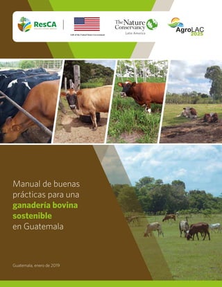 Manual de buenas
prácticas para una
ganadería bovina
sostenible
en Guatemala
Guatemala, enero de 2019
Gift of the United States Government
www.centroamericaresiliente.org
ResilienteCA
ResilienteCA
#SomosResCA
 