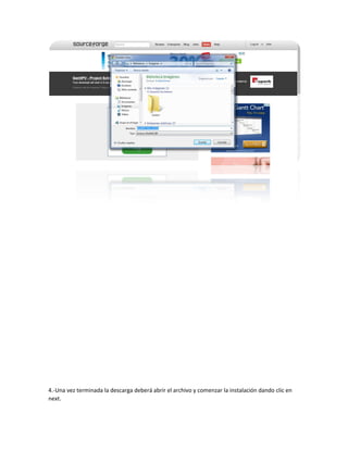 4.-Una vez terminada la descarga deberá abrir el archivo y comenzar la instalación dando clic en
next.
 