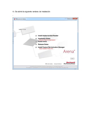 4.- Se abrirá la siguiente ventana de instalación
.
 