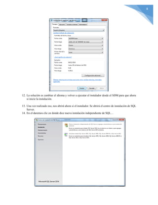 Manual de instalacion de sql server 2014 | PDF