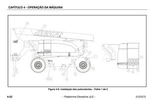 CAPÍTULO 4 - OPERAÇÃO DA MÁQUINA
4-22 – Plataforma Elevatória JLG – 3122573
Figura 4-9. Instalação dos autocolantes – Folha 1 de 5
 