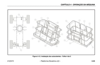 CAPÍTULO 4 - OPERAÇÃO DA MÁQUINA
3122573 – Plataforma Elevatória JLG – 4-25
Figura 4-12. Instalação dos autocolantes – Folha 4 de 5
 