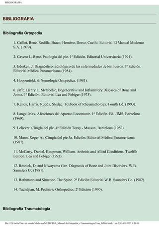 Manual de Ortopedia y Traumatología
