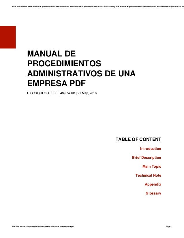 Manual de procedimientos pdf