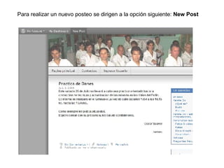 Para realizar un nuevo posteo se dirigen a la opción siguiente:  New Post 