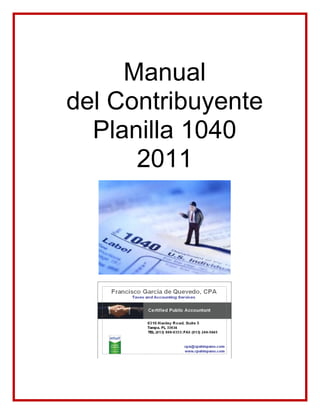 Manual
del Contribuyente
  Planilla 1040
      2011
 