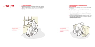 20 | 21                           6. Esforço físico mínimo                                                                              7. Dimensionamento de espaços para acesso
PÁG.                                     z 	Dimensionar elementos e equipamentos para que sejam utilizados 	                                   e uso abrangente
                                         	 de maneira eficiente, segura, confortável e com o mínimo de fadiga;                                 z 	Permitir acesso e uso confortáveis para os usuários, tanto sentados 	
                                         z 	Minimizar ações repetitivas e esforços físicos que não podem ser 	                                 	 quanto em pé;
                                         	 evitados.                                                                                           z 	Possibilitar o alcance visual dos ambientes e produtos a todos os 	
                                                                                                                                               	 usuários, sentados ou em pé;
                                                                                                                                               z 	Acomodar variações ergonômicas, oferecendo condições de manu-	
                                                                                                                                               	 seio e contato para usuários com as mais variadas dificuldades de 	
                                                                                                                                               	 manipulação, toque e pegada;
                                                                                                                                               z 	Possibilitar a utilização dos espaços por usuários com órteses, como 	
                                                                                                                                               	 cadeira de rodas, muletas, entre outras, de acordo com suas neces-	
                                                                                                                                               	 sidades para atividades cotidianas.




            Sistema de alavanca                                                                                  Mobiliário adequado
            adequado permite que um                                                                              permite que um cadeirante
            cadeirante abra uma janela                                                                           tenha acesso a todos os
            com facilidade.                                                                                      compartimentos com conforto
                                                                                                                 e segurança.
 