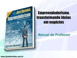 Empreendedorismo,
transformando ideias
em negócios
Manual do Professor
www.josedornelas.com.br
 