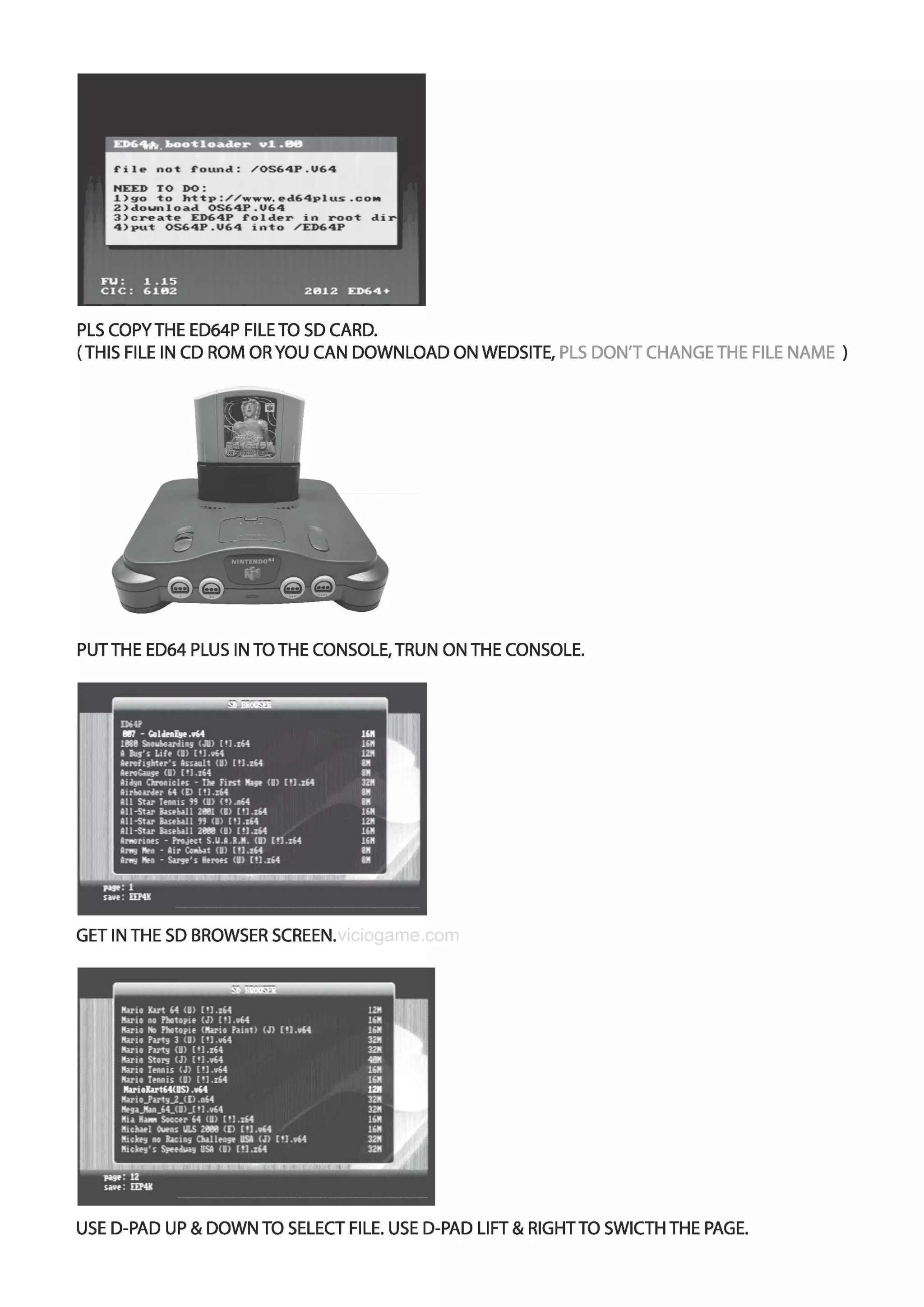 Manual - ED64 Plus - Nintendo 64 - Everdrive Flashcart | PDF