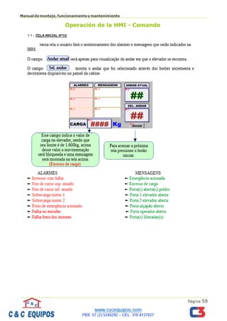 Página 59
Manualdemontaje,funcionamientoymantenimiento
Operación de la HMI - Comando
 