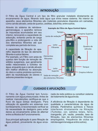 Através do sistema de retrolava-
gem/enxágue, o aparelho remove
as impurezas acumuladas em seu
interior, renovando a capac...