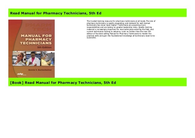 Read Manual For Pharmacy Technicians 5th Ed