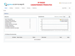 9º PASSO
CADASTRANDO PRODUTOS
 