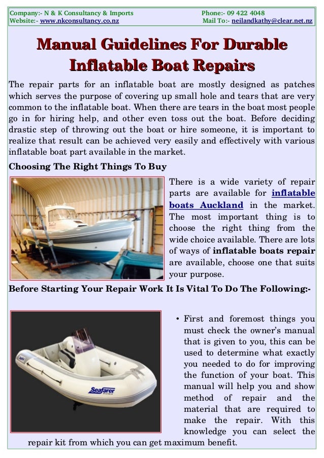 Manual Guidelines For Durable Inflatable Boat Repairs