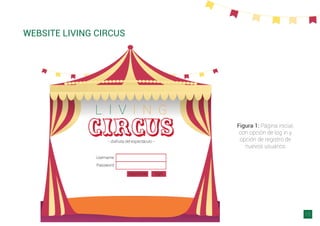 WEBSITE LIVING CIRCUS
15
Figura 1: Página inicial,
con opción de log in y
opción de registro de
nuevos usuarios
 