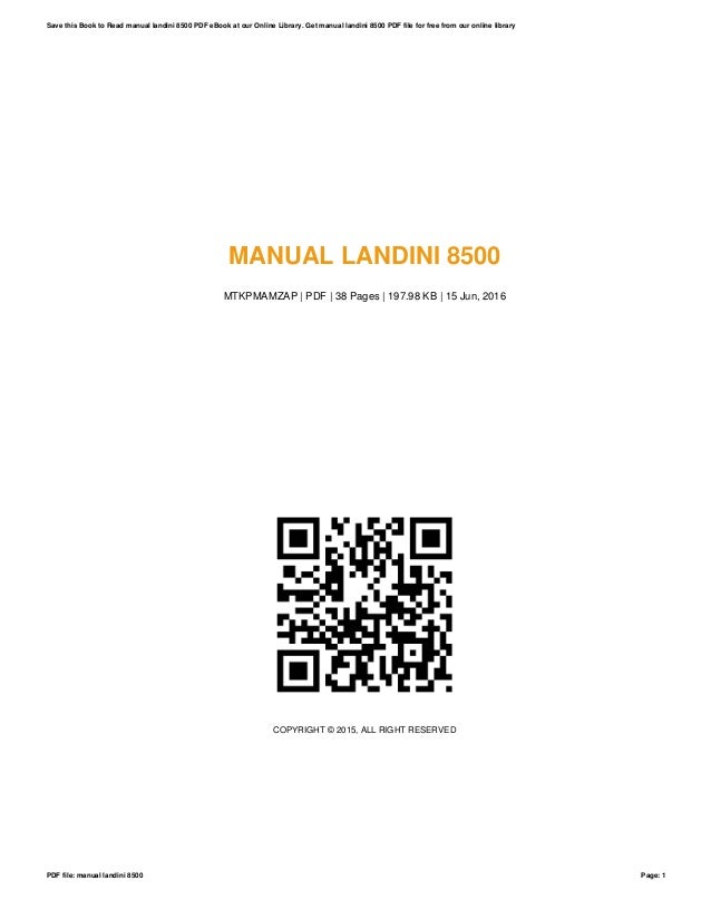 Landini 8500 manual