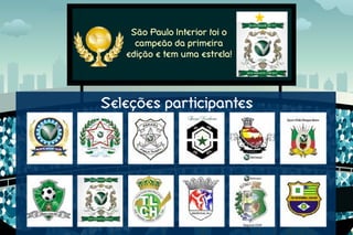 São Paulo Interior foi o
campeão da primeira
edição e tem uma estrela!
Seleções participantes
 