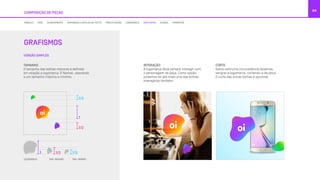 VERSÃO SIMPLES
GRAFISMOS
64
COMPOSIÇÃO DE PEÇAS
MÓDULO GRID ALINHAMENTO TAMANHOS E ESTILOS DE TEXTO PRECIFICAÇÃO LOGOMARCA GRAFISMOS ÍCONES FORMATOS
TAMANHO
O tamanho das bolhas menores é definido
em relação a logomarca. É flexível, obecendo
a um tamanho máximo e mínimo.
INTERAÇÃO
A logomarca deve sempre interagir com
o personagem da peça. Como opção,
podemos ter até mais uma das bolhas
interagindo também.
CORTE
Sobre nenhuma circunstância devemos
sangrar a logomarca, cortando-a da peça.
O corte das outras bolhas é opcional.
LOGOMARCA TAM. MÁXIMO TAM. MÍNIMO
1/2
1
1/3
1/21 1/3
 