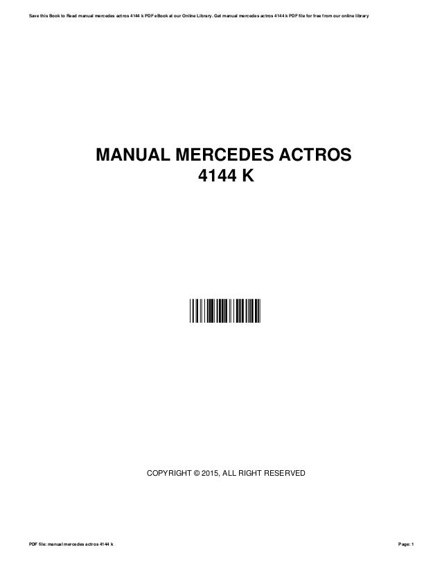 Manual mercedes-actros-4144-k