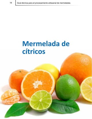 14 Guía técnica para el procesamiento artesanal de mermeladas14
Mermelada de
cítricos
 